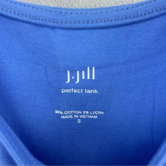 NWT J. Jill Women’s Small Blue Lotus Scoop Neck Sleeveless Tank Top Cotton - Picture 4 of 8